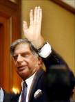 Ratan Tata leaving an earlier Singur press conference in Kolkata when it seemed likely he would pull out