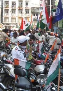 Motorbikes ready for the Congress motorcade