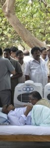 India Sri Lanka Civil War Karunanidhi fasting over Sri Lanka last month - an AP pic
