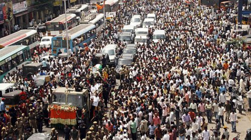 tens of thousands thronged the streets for the funeral procession 