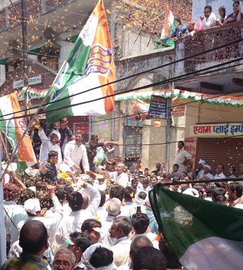 Rahul Gandhi in Varanasi on Saturday - photo Neeru Dhall 
