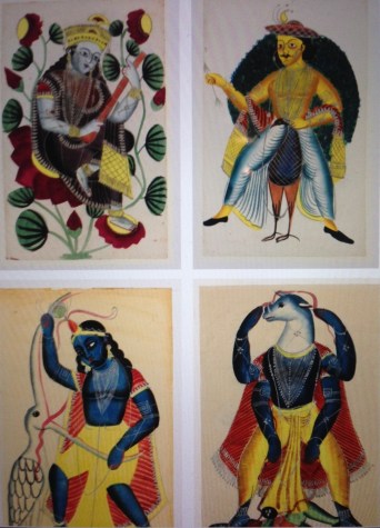 Set of four Kalighats