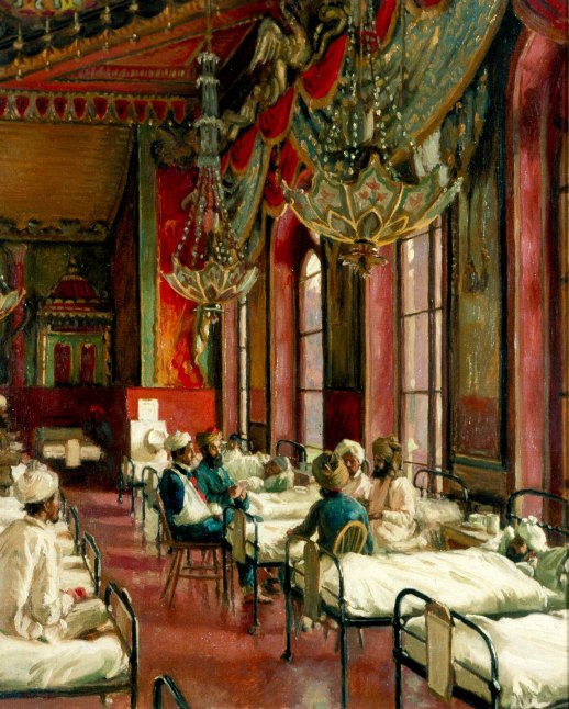 Temporary hospitals included Brighton's ostentatious oriental-style Royal Pavilion and The Dome, where, some reports say, the auhtorities thought injured Indian troops might feel at home!