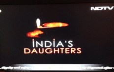 Banned from showing the film on March 8, NDTV broadcast this screen for an hour from 9pm to 10pm with objectors' comments running across the bottom