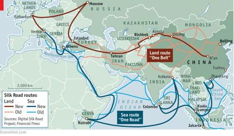 OBOR map - The Economist